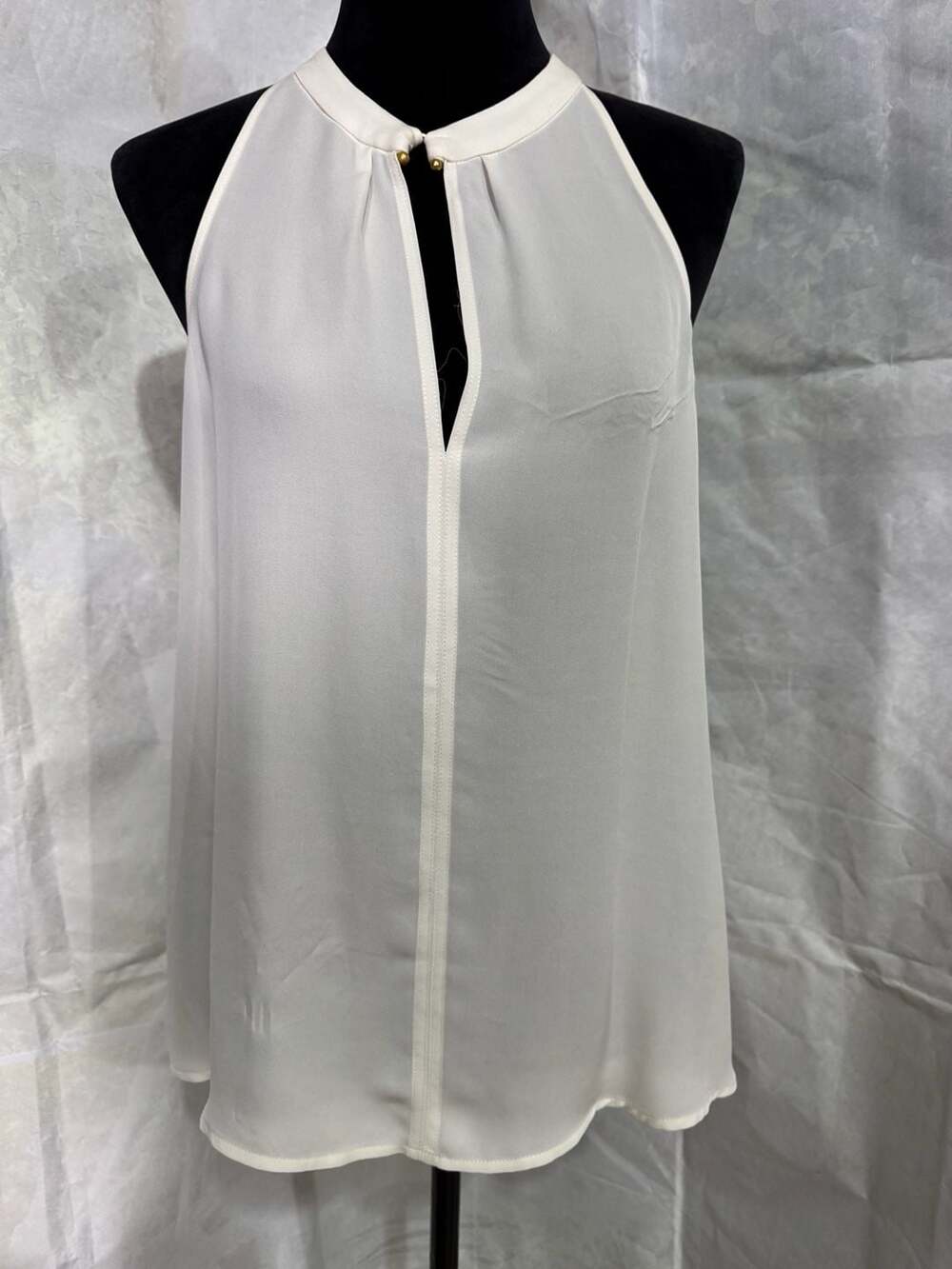 A.L.C. 100% Silk Sleeveless Halter Top White Size 10